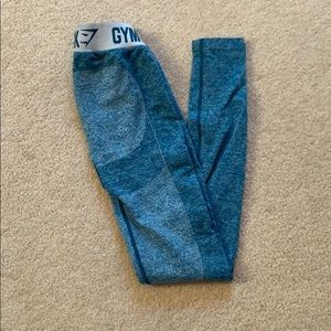Gym Shark Flex Leggings- Deep Teal/Ice Blue